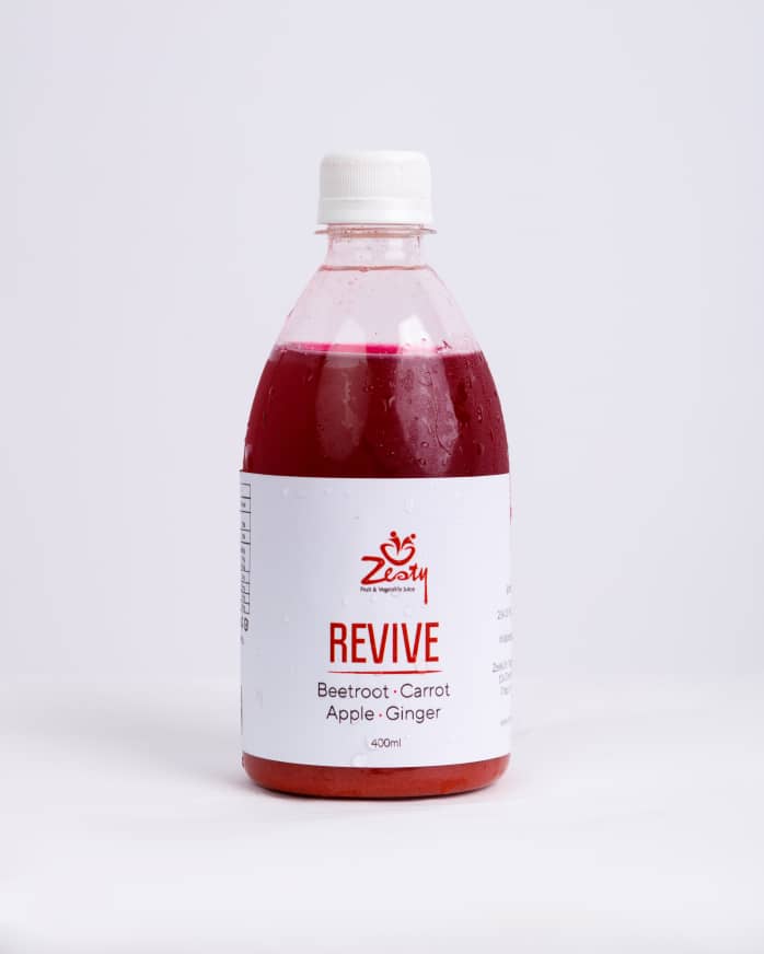 Revive cold-pressed juice bottle