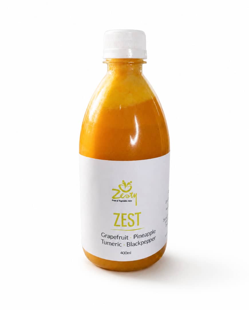 Zest cold-pressed juice bottle