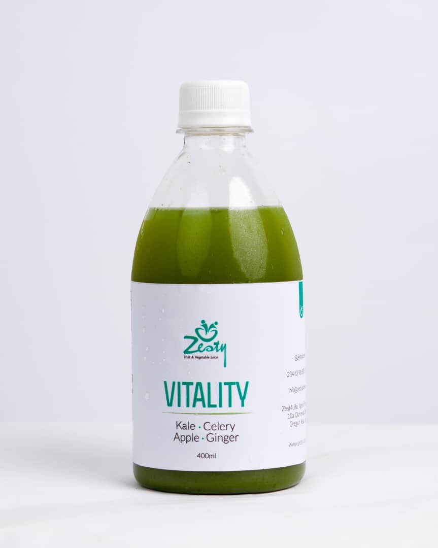 Vitality cold-pressed juice bottle