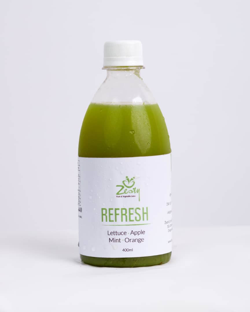 Refresh cold-pressed juice bottle